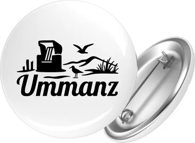 Produktbild von Huuraa Button Ummanz Strandmotiv 59mm rund mit Sicherheitsnadel Ansteckbutton Geschenkidee