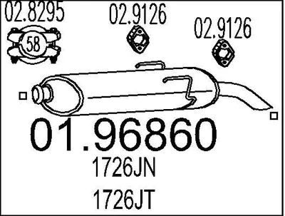 Produktbild von MTS 01.96860 Endschalldämpfer passend für PEUGEOT 106 II Schrägheck (1A, 1C) Auspuff