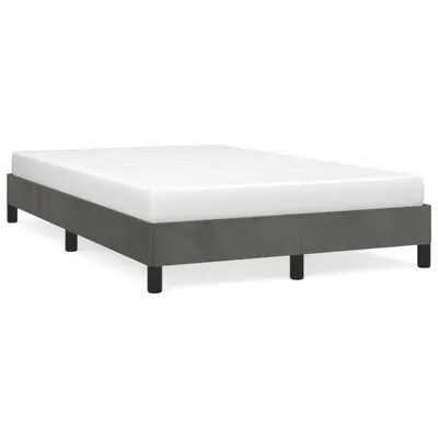 Produktbild von vidaXL Bettgestell ohne Matratze Dunkelgrau 120x190 cm Samt