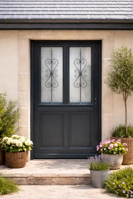 Immagine prodotto di Porta d'ingresso in legno con vetrata Sobra, H.215xL.90 cm, lato pannello P. sinistra, GD MENUISERIES