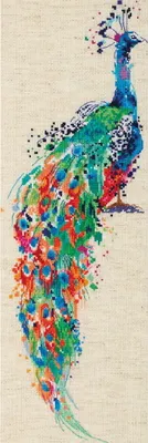 Produktbild von Panna Kreuzstich Set "Pfau", Zählmuster, 17x45cm