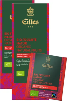 Produktbild von EILLES TEE Teebeutel  & Fairtrade Früchte Natur, Sparpack mit 2x25er Box