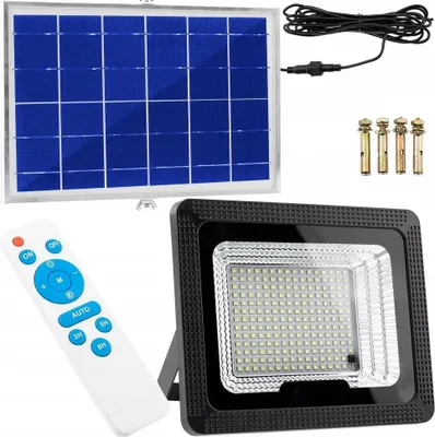 Produktbild von SOLAR HALOGEN MIT DÄMMERUNGSSENSOR 100W Lampe 303 LED 5Ah Aluminium