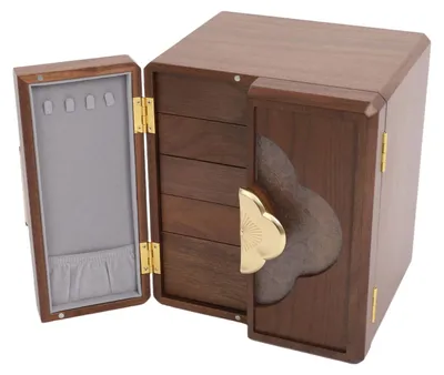 Produktbild von Vintage Schmuckbox mit 5 Schubladen und Haken für Ketten