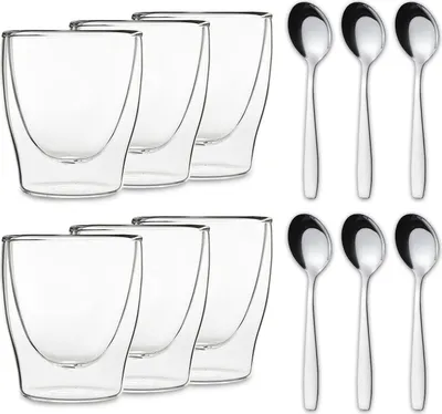 Produktbild von DUOS doppelwandiges Glas 200 ml Thermofunktion inkl. Edelstahl-Löffel