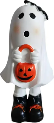Produktbild von Geisterfigur aus Kunstharz, Cartoon-Geisterstatue, handbemalt, Geister-Tischdekoration für Halloween, Kaminsims