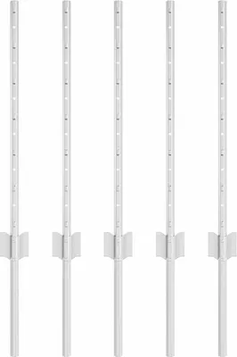 Zdjęcie produktu dla vidaXL Słupek ogrodzeniowy 5 szt. srebrny 60 cm stalowy