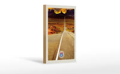 Produktbild von Holzschild Reise 12x18 cm Amerika USA Route 66 Straße Gebirge