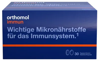 Produktbild von Orthomol Immun - Mikronährstoffe zur Unterstützung des Immunsystems - mit Vitamin C, Vitamin D und Zink - Tabletten/Kapseln, 30 St. Tagesportionen