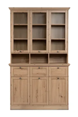 Produktbild von CALICOSY - Buffet-Vitrine 6 Türen (davon 3 mit Glas), 3 Schubladen und 3 Fächer B120 cm - TIMBER