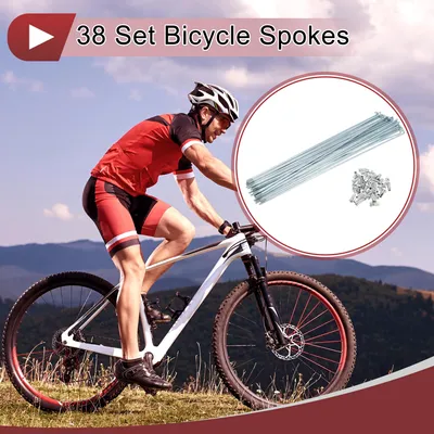 Produktbild von 38 Set 12G Fahrradspeichen 280mm Fahrradspeichen Verzinkter Kohlenstoffstahl Silberton