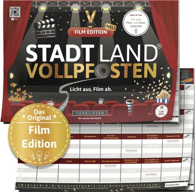 Produktbild von DENKRIESEN - STADT LAND VOLLPFOSTEN® - FILM EDITION - \Licht aus, Film ab.\" - A4"