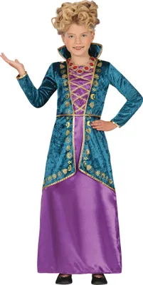 Immagine prodotto di Strega Halloween Costume Magico Abito Magico Fantasia Viola Blu Oro Elementi Mistici Teschio Luna Notte Avventura Misteriosa Colori, Taglia: 110/116 Colore: Verde
