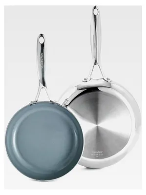 Produktbild von Bratpfannen-Set Valencia Pro, dreilagig, Edelstahl, 20,3 cm und 25,4 cm, Keramik-Antihaftbeschichtung, -frei, -frei