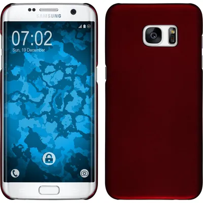 Produktbild von PhoneNatic Case kompatibel mit Samsung Galaxy S7 Edge - Hülle rot gummiert Hard-case Cover