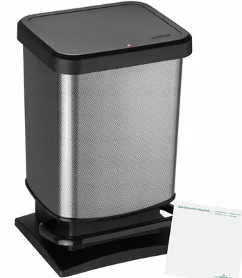 Produktbild von Rotho Treteimer PASO mit Dekor Carbon (20l Stück) + usy Block