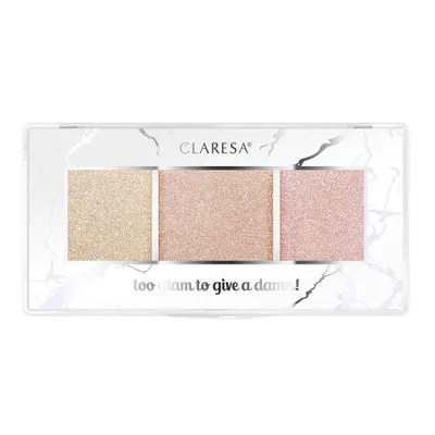 Zdjęcie produktu dla Claresa Too Glam To Give A Damn Paleta rozświetlaczy 12 Golden Glow, 12.5g