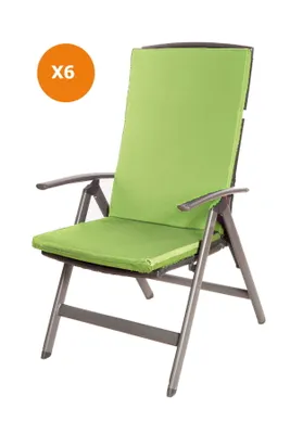 Produktbild von Stuhlkissen 6er set | Sitzkissen 110x47x4cm Limette | sitzkissen gartenmöbel Polsterauflage Auflage für Stühle | stuhlkissen outdoor
