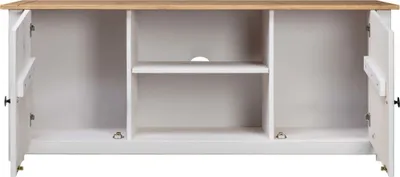 Obrázok produktu pre vidaXL TV skrinka biela 120x40x50 cm Masívne drevo Panama Borovica