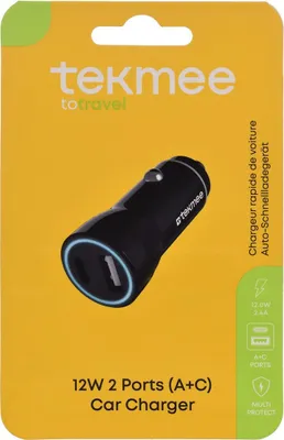 Produktbild von TEKMEE 40430333 Ladeadapter USB für Auto schwarz