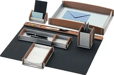 Produktbild von Schreibtisch-Set Buche/Aluminium VE=6 Stück