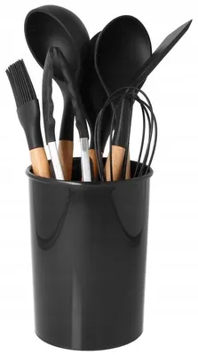 Produktbild von Sternhoff Küchenutensilien-Set mit Ständer, Nylon, 8-teilig, Schwarz