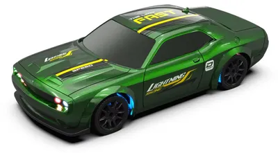 Produktbild von RC-Drift-Auto im Maßstab 1:43, Allradantrieb, Hochgeschwindigkeit, mit 2,4-GHz-Fernsteuerung, 30 m Reichweite, 15 km/h Geschwindigkeit, waldgrün