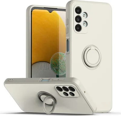 Produktbild von Samsung A13 4G Handyhülle, Ring Halter Ständer Kratzfeste Weiche Silikon schutzhülle für Samsung Galaxy A13 4G Weiß