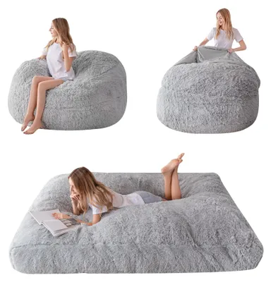 Imagen del producto de Enorme puff que se puede transformar en una cama de 135 x 190 cm