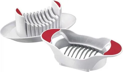 Immagine prodotto di Tagliapomodori e mozzarella - Lame - dentellate - acciaio grezzo - plastica - bianco - rosso