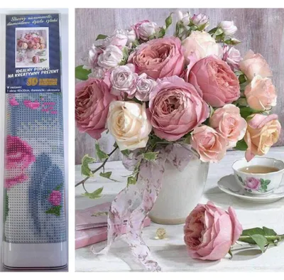 Obrázok produktu pre Norimpex Diamantov maloven Blumenstrauß rosa 30x40cm