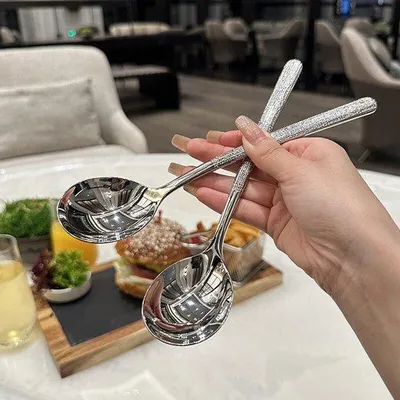 Produktbild von Stahlteel Löffel mit langem Griff für Kaffee, Tee und Haushaltszwecke