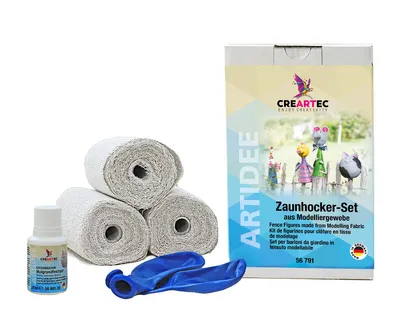 Produktbild von CREARTEC Bastelset Zaunhocker - zum Herstellen schicker Zaunhockerfiguren aus Modelliergewebe - 6-teilig - 56791IK