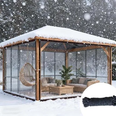 Immagine prodotto di Telo protettivo trasparente in PVC Unyqoos® – ideale per proteggere giardino, terrazza e serre, resistente allo strappo, traslucido e dotato di occhielli metallici rinforzati