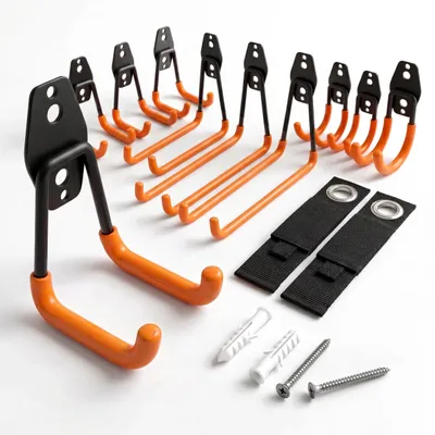 Productafbeelding van Omgoods - 12-delige Wandhaak Set voor Tuingereedschap, Roestvrij Staal