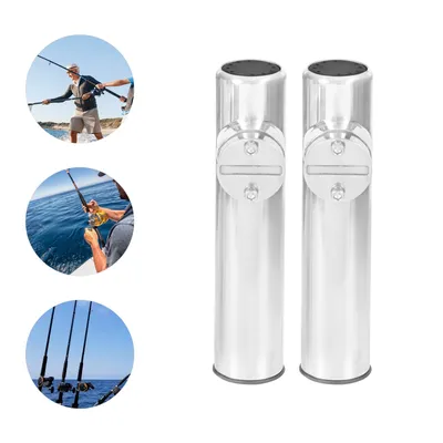 Produktbild von 2 Stück Edelstahl Rutenhalter Angelrutenhalter 360° Rotierbar Bootsrutenhalter