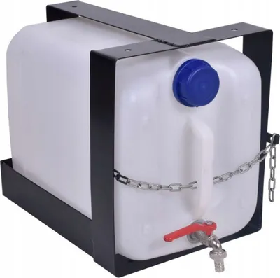 Produktbild von Wassertank 20l mit Hahn, Wasserkanister Wasserbehälter Kanister Wasser Behälter plus Wassertank Montagekorb, Kunststoff