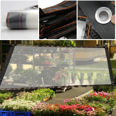 Produktbild von Peviasot Transparente PE Gewächshausfolie 300 x 300 cm, Abdeckplane mit Ösen