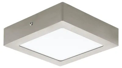 Produktbild von EGLO LED Deckenleuchte Fueva 1, 1 flammige Deckenlampe, Material: Metallguss, Kunststoff, Farbe: Nickel matt, weiß, L: 17x17 cm, warmweiß, Flurlampe