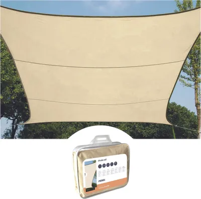 Produktbild von Perel Rechteckiges Sonnensegel 2 x 3 m für Garten und Terrasse, wasserabweisendes atmungsaktives
