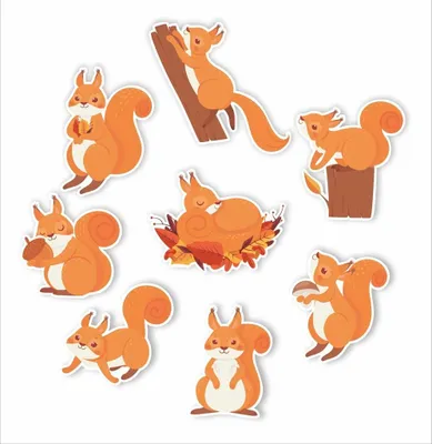 Image de Décorations d'automne - Ecureuils 8pcs