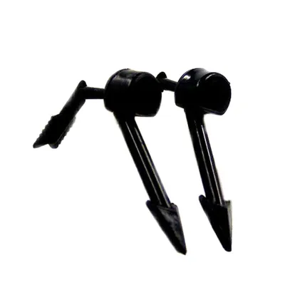Produktbild von Ohrstecker Ohrring 5x20mm Pfeil 2-teilig schwarz-glänzend Kunststoff Vollplastik schwarz 5x20-30mm