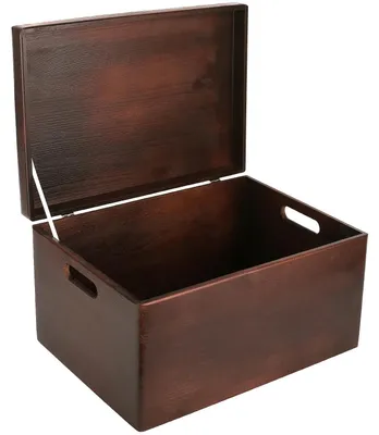 Productafbeelding van Creative Deco XXL Bruine Houten Doos met Deksel Opbergdoos, 40x30x24 cm