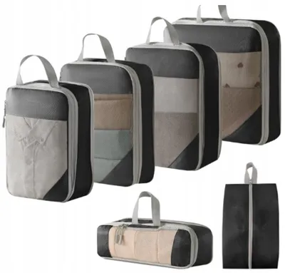 Produktbild von Kofferzubehör REISEORGANIZER FÜR KOFFER KLEIDUNG SCHWARZ SET 6 STK ERLEICHTERT DAS PACKEN