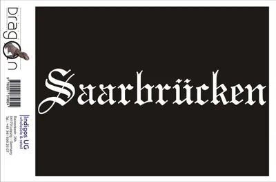 Produktbild von Aufkleber / Autoaufkleber - JDM / Die cut / Auto / OEM - Stadt Saarbrücken - 200x50mm schwarz - Heckscheibe / Heckscheibenaufkleber