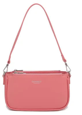 Immagine prodotto di Borsa a tracolla da donna, con tre scomparti, chiusura a zip e tracolla removibile, realizzata in ecopelle