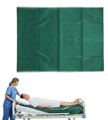 Gleittuch 95 x 75 cm, wasserdicht, maschinenwaschbar, grün, für Pflegebetten