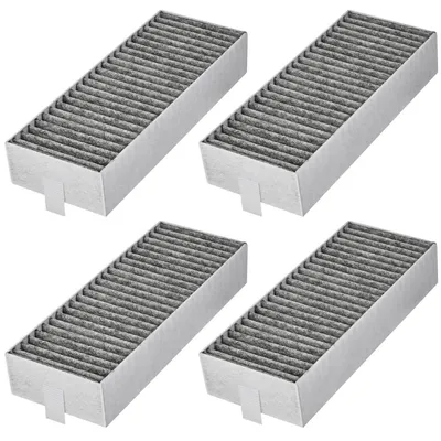 Obrázok produktu pre Aktívny uhlíkový filter, 4 kusy, pre spotrebiče značiek Siemens, Bosch, Neff, Gaggenau, rozmer 193x75x35 mm