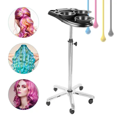 Produktbild von Friseursalon Trolley Kosmetikwagen Höhenverstellbar Friseurwagen Arbeitswagen Schönheitswagen Bedienungswagen Rollwagen