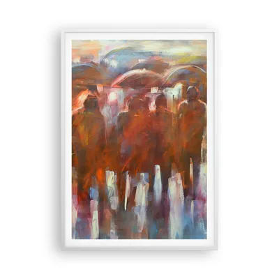 Produktbild von Gerahmtes Poster - Weißer Rahmen - Regenschirme Menschen Handwerk - 70x100 cm - Wand Bild - Wanddeko - Wandbilder - Wandposter - Bilderrahmen - Bilder - Kunstdruck - Wandbild - P2WPA70x100-4260